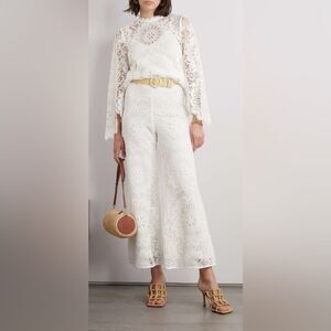 Zimmermann lace White Wide-Leg Pants, US6